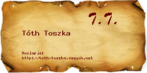 Tóth Toszka névjegykártya